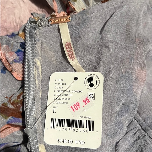 Free People Marney Mini Dress in Blue Combo - Picture 14 of 16